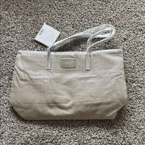 Michael Kors Light Tan with silver Tote Bag